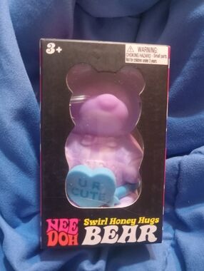 NIB Nee Doh Swirl Honey Hugs Bear Purple